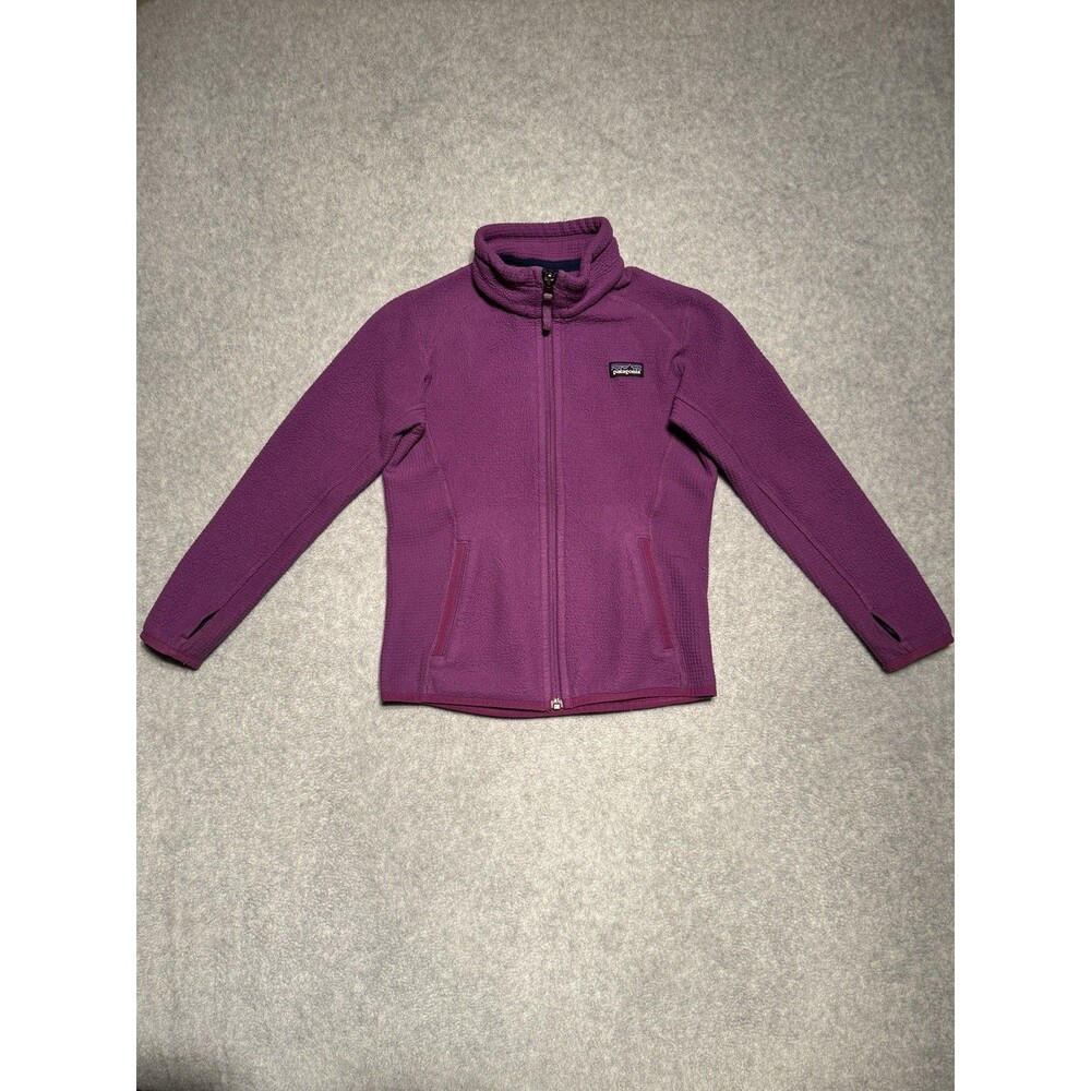 Patagonia Fleece Zip Up Sweater Girls Small 7/8 Purple